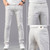 Spring/Summer Men Fit Straight Cotton Stretch Lightweight Pants Classic Badge Youth Men Casual Slim Trousers