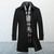 Winter Men Wool Coat Male Slim Fat Business Casual Black Pea Coat With Scarf Men Clothing Overcoat