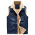 New Ticken Vest Men Waistcoat Velvet Cowboy Vests Leisure Denim Vests Man Male Outerwear Coats Mens Tops