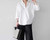 Autumn Style Cotton White Shirt Office Lady Basic Solid Blouse Women Loose Side Split Casual Long Sleeve Tops
