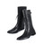 Winter Real Leather Men Long Boots Black Buckle Lace Up Mid Boots Big Size Motorcycle Cowboy Boots