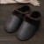 Men Leather Slippers Winter Leather Slippers Warm Indoor Slipper Soft Waterproof Home House Shoes Men Warm Leather Slippers