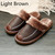 Men Leather Slippers Winter Leather Slippers Warm Indoor Slipper Soft Waterproof Home House Shoes Men Warm Leather Slippers