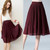 Women Chiffon Skirt Summer Thin Solid Pleated Skirts Womens Saias Midi Faldas Vintage Women Midi Skirt 1