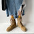 Autumn Winter Sheep Suede Women Boots Thick Heel Women Work Safety Lace-up Platform Boot Flat Handmade Women Shoes