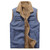 Winter Fleece Vests Men Solid Color Warm Sleeveless Jacket Mens Thick Windproof Waistcoat Turn Down Collar Casual Vest Men