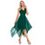 Elegant Emerald Green Lace Evening Dress for Women Aline V Neck Chiffon High Low Sleeveless Formal Prom Wedding Party Gowns