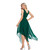 Elegant Emerald Green Lace Evening Dress for Women Aline V Neck Chiffon High Low Sleeveless Formal Prom Wedding Party Gowns