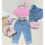 Girls Clothes Sets 1-6Y Ruffles Fur Feather Sleeveless Camisole Tops Waist Denim Pants 2pcs