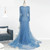 Evening Dresses O-Neck Sexy Mermaid Formal Dress Crystals Beading Woman Dress