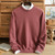 100% pure cashmere sweater men autumn and winter thick jacquard solid color pullover round neck knitted bottoming shirt