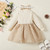 Baby Sweet Solid Color Bowknot Decor Long Sleeve Dress with Headband One-piece Infant Birthday Outfit For Girls