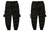 Men Cargo Harem Pants Streetwear Hip Hop Size Ribbon Multi-Pockets Baggy Joggers Autumn Harajuku Casual Loose Trousers Black