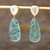 Earrings Teardrop Green Fluorite Shell Stud Earrings Luxury Natural Stones Jewellery Accessories