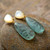 Earrings Teardrop Green Fluorite Shell Stud Earrings Luxury Natural Stones Jewellery Accessories