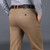 Classic Style Men Brown Business Straight Casual Pants Solid Stretch Cotton High Waist Office Trousers Male Brand
