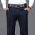 Classic Style Men Brown Business Straight Casual Pants Solid Stretch Cotton High Waist Office Trousers Male Brand