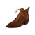 Women ankle boots natural leather full leather modern boots light luxury retro pointed toe short boots