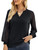 Women Long Sleeve V-neck Solid Pullover Lace T-shirt Tops for Spring