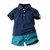 Summer Infant Boy Casual Clothes Set Short Sleeve Tshirt+Shorts 2PCS Suit Toddler Boy Gentleman Outfits Baby Sunsuit