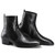 Men Black Leather Boots Zipper Business Pointed Toe Handmade Men Ankle Boots