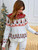 Mock Neck Christmas Knitted Pullover Graphic Raglan Sleeve Sweater Winter Festival Casual Long Sleeve  Jumper