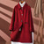 High-end Wool Red Double-sided Woolen Coat Women Medium Wool Coat for Women Elegant Clothes Top