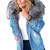 Winter Plush Warm Acetate Fiber Jacket Coat Women Casual Denim Jacket Slim Cozy Comfortable Warm Outerwear