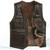 Genuine Leather Vest Men Waistcoat Sleeveless Jacket Thick Motorcycle Pocket Zipper Middle-aged Fashion Fleece Coat