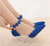 Women Thin Heel Sandals Pointed Toe High Heels White Blue Lace Wedding Shoes Pointed Toe Lace Flower Pearls Pumps