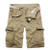 Summer Cargo Shorts Men Cotton Casual Shorts Mens Solid Color Knee Length Multi Pocket Short Pants Man