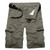 Summer Cargo Shorts Men Cotton Casual Shorts Mens Solid Color Knee Length Multi Pocket Short Pants Man