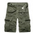 Summer Cargo Shorts Men Cotton Casual Shorts Mens Solid Color Knee Length Multi Pocket Short Pants Man