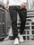 Men Big Pocket Cargo Pants Trousers Casual Men Jogger Pants Stitching zipper Sportswear Cotton Fitness Sweatpants