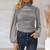 Womens Elegant Turtleneck Ruched Ruffle Trim Long Sleeve Blouse Shirt Top Women Causal Shirts Women Long Sleeve Tee Shirt