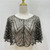 Women Shawl Beaded Sequin Deco Evening Cape Bolero Flapper Cover Up See-through Scalloped Hem Party Shawl