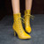 Sexy Ankle Cowboy Boots For Women Shoes Fashion Snake Red yellow Boots Women Lace Up High Heel Short Boot Autumn