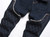 Mens Rivet Patch Jeans Runk Rock Embroidery Stretch Cotton Denim Motorcycle Biker Straight Trousers