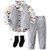 Baby Boys Formal Suit Gentleman Clothes Long Sleeve Shirt Vest Trousers 3pcs Set Kids Boy Birthday Party Dress Clothing Outfits