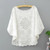 White Women Bawting Sleeve Hollow Out Cotton Crochet Beach Blouses Boho Cropped Women Shirts