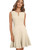 Nice-forever Summer Women Classy V Neckline Plain Sleeveless Dresses Formal Business Flare Dress