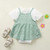 0-18 Months Newborn Infant Baby Girl Romper Summer Short Sleeve Jumpsuit+Lace Sling Dress Sets 2 Pcs Outfits Clothes