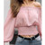 Women Puff Sleeve Off Shoulder Blouses Polka Dots Chiffon Shirts Lady Slash Neck Slim Lace Crop Tops Shirts