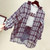 Blouse Women Plaid Shirt Womens Long-Sleeved Shirt Baggy Coat Shirt