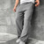 Men Pants Spring and Autumn Solid Color Loose Pockets Pants Trousers Mens Casual Lace-up Mid Waist Split Straight Pants