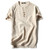 Summer Men Linen T Shirts Short Sleeve Designer Retro Solid Thin Casual Shirts Men Clothing Tees Fit Slim