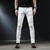 Men Skinny White Jeans Stretch Denim Pants Jeans Mens Jeans Streetwear Patched Distressed