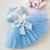 Kids Wedding Party Princess Dresses for Girls Ruffles Lace Baby 1st Birthday Ball Gown Cute Bow Children Tulle Summer Dress