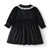 Vintage Children Long Sleeve Velour Dress for Girls Autumn Winter Baby Girl Black Smocking Dress with Lace Boutique Clothes