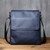 Leather Men Shoulder Bag Natural  Vertical Crossbody Bag Casual Large Capacity Flip Zipper Bag For 10 Inch iPad